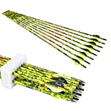 Pinals Archery 300 340 400 Spine Carbon Hunting Arrows for Compound Bows Recurve Bow Practice Target 30 Inch Arrow Shaft Pack of 12PCS(Camo2 400)
