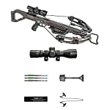 Killer Instinct MSCKI-1000 Lethal 405 fps Crossbow Bow Pro Package with 3 Arrow Bolts and Adjustable Foregrip for Archery Hunting Hunters, Camo