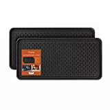 Vramy Multi-Purpose Boot Trays,Set of 2 Black Heavy Duty Shoe Trays for All Weather,Pet Feeding Mat,Use for Indoor and Outdoor,30' x 15' x 1.2'