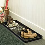 Gardeners Supply Large Boot Tray | Multi-Purpose All Weather Waterproof Indoor and Outdoor Shoes Mat made with 100% Recycled Plastic | 46-1/2' L x 15-1/2' W and 2' Deep - Black