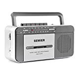 Retro Boombox Cassette Player AM/FM Radio Stereo, AC Powered or Battery Operated Portable Vintage Tape Player Recorder Cassette with Big Speaker and Earphone Jack
