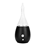 Essential Oil Diffuser Aromatherapy Nebulizing Diffuser, Lychee Adjustable Mist Humidifier with 7LED Carousel Light (Black)