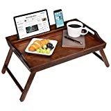 Rossie Home Media Bed Tray with Phone Holder - Fits Up To 17.3 Inch Laptops and Most Tablets - Espresso Bamboo - style No. 78112