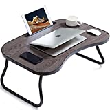 HUANUO Lap Desk, Laptop Lap Desk, Foldable Lap Desk for Laptop w/ Media Slot, Bed Table for Laptop and Eating, Laptop Tray for Bed & Couch & Floor