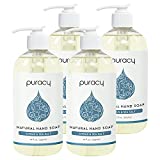 Puracy Natural Gel Hand Wash, Citrus & Sea Salt, Rich Foam, Easy Rinsing, Skin Softening, 12 Fl Oz (4-Pack)