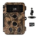 Trail Camera - 1080P 20MP Hunting Game Camera with 120° Wide-Angle Motion Sensor No Glow IR Night Vision Motion Activated, 0.2S Trigger Speed 2.4” LCD IP66 Waterproof Surveillance & Security Camera