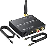PROZOR 192k Digital to Analog Audio Converter with Bluetooth 5.0 Receiver Digital Toslink Optical to 3.5mm, Coaxial Toslink to Analog Stereo L/R RCA 3.5mm Audio Adapter