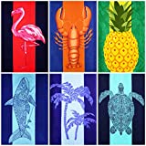 6 Packs Oversized Microfiber Terry Pool Beach Towel Blanket Set-72'x36' XL Extra Large Big Clearance Camping Travel Swim Towels Yoga Mat Bulk for Body, Best Personalized Girls Women Men Adults Gift