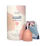 Saalt Soft Menstrual Cup - Super Soft and Flexible - Best Sensitive Cup - Wear for 12 Hours - Made in USA (Desert Blush, Small)