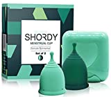 SHORDY Reusable Menstrual Cups, Set of 2 with Box, First Period Cup Kit for Girls & Women, Hygienic and Safe Copa, Up to 12 Hours Comfort, Feminine Hygiene Product, Tampon Alternative (Small & Large)