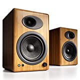 Audioengine A5+ Plus Powered Speaker | Desktop Monitor Speakers Computer Sound System | 150W Premium Powered Bookshelf Stereo Speakers, AUX Audio, RCA Inputs/Outputs, Remote Control (Bamboo)