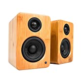 Kanto YU2 PC Gaming Desktop Speakers | 3' Composite Drivers | 3/4' Silk Dome Tweeter | Class D Amplifier | 100 Watts | Built-in USB DAC | Subwoofer Output | Pair | Bamboo