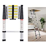 Telescoping Loft Ladder Extension Ladders 10.5ft 330lbs Max Load for Attic Loft RV Roof Home Office, Aluminum Light Weight Easy to Carry or Storage Stepladder Telescopic