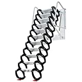 TECHTONGDA Attic Extension Loft Ladder Stairs Folding Ladder Wall-Mounted Type not Pull Down from Ceiling Black