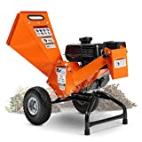 SuperHandy Wood Chipper Shredder Mulcher 7HP Engine Heavy Duty Compact Rotor Assembly Design 3' Inch Max Capacity Aids in Fire Prevention and Building Firebreaks