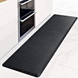 HappyTrends Kitchen Mat Cushioned Anti-Fatigue Floor Mat,17.3'x 60',Thick Waterproof Non-Slip Kitchen Mats and Rugs Heavy Duty Ergonomic Comfort Rug for Kitchen,Floor,Office,Sink,Laundry,Black