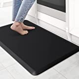 KitchenClouds Kitchen Mat Cushioned Anti Fatigue Kitchen Rug 17.3'x28' Waterproof Non Slip Kitchen Rugs and Mats Standing Desk Mat Comfort Floor Mats for Kitchen House Sink Office (Black)
