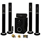 Acoustic Audio AAT3002 Tower 5.1 Bluetooth Speaker System with Optical Input Mics and 2 Extension Cables