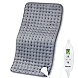 QALTGC Heating Pad for Back Pain and Cramp Relief Extra Large 12' x 24' Size Electric Heat Pad 10 Temperature Level 9Timer Settings Auto Shut Off Moist and Dry Therapy for Shoulder Neck Soft Washable