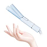 Ceramic Mini Curling Iron for Short Hair, Small Hair Curler Iron for Travel, Dual Voltage Curling Wand for Worldwide Trip(Baby Blue)