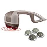 HoMedics Percussion Action Massager with Heat | Adjustable Intensity , Dual Pivoting Heads | 2 Sets Interchangeable Nodes , Heated Muscle Kneading for Back , Shoulders , Feet , Legs , & Neck