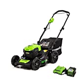 Greenworks 40V 21' Cordless Brushless Push Mower, 5.0Ah USB Battery and Charger Included
