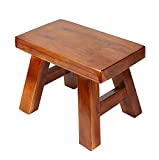 Golden Sun WM Sturdy Step Stool Footstool Solid Wooden 11 inch for Kids Adults Plant Stand Fishing Stool (Brown)