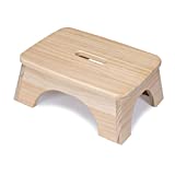 Wooden Foot Stool for Adults and Kids, Child Step Stool Max Load 330 Pounds by S SEEKINGTAG - No Assembly Required (Natural)