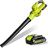 LAZYBOI Cordless Leaf Blower, 150MPH Electric Leaf Blower with 2.0Ah Battery & １Hour Fast Charger, Dual-Speed Mode, Handheld Blowers for Cleaning Leaves, Snow, Debris, Yard, Work Around The House