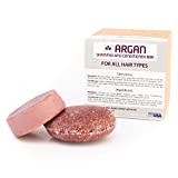 Argan Oil Shampoo and Conditioner Bar Set for all Hair Types, 100% Natural and Vegan, Eco Friendly, Plastic Free, Gift Set, Handmade in USA by Clever Yoga