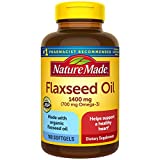 Nature Made Flaxseed Oil 1400 mg Softgels, 100 Count for Heart Health Support
