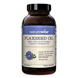 NatureWise Organic Flaxseed Oil Max 720mg ALA | Highest Potency Flax Oil Omega 3 for Cardiovascular, Brain, Immune Support & Healthy Hair, Skin, & Nails | Gluten Free Non-GMO [4 Month - 240 Softgels]