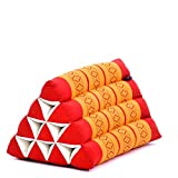 LEEWADEE Triangle Cushion – Comfortable Backrest for TV or Reading, Incline Pillow for Relaxing Made of Eco-Friendly Kapok, 20 x 13 inches, Orange red