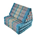 Zafuko Large Foldout Triangle Thai Cushion/Bed - Teal Blue/Turquoise