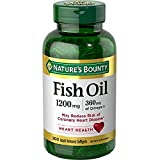 Fish Oil by Nature's Bounty, Dietary Supplement, Omega-3, Supports Heart Health, 1200 Mg, 200 Rapid Release Softgels