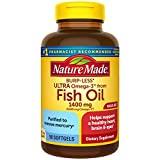 Nature Made Burp-Less Ultra Omega-3 from Fish Oil 1400 mg, Dietary Supplement for Healthy Heart Support, 90 Softgels, 90 Day Supply