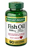 Fish Oil by Nature's Bounty, Dietary Supplement, Omega 3, Supports Heart Health, 2400 Mg, 90 Coated Softgels