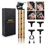 Ufree Hair Clippers for Men, Cordless Beard Trimmer Shaver Electric T Blade Hair Trimmer Grooming Kit for Men & Women Zero Gap Hair Cutting Kit with Guide Combs Gift for Men (Gold)