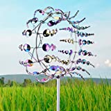 Magical Metal Windmill, 3D Metal Wind Spinners for Yard and Garden,Unique Wind Kinetic Sculpture，Wind Catchers Metal Outdoor Patio Decoration (Multicolor)