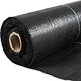 Happybuy 6FT300FT Premium Weed Barrier Fabric Heavy Duty 1.5OZ, Woven Weed Control Fabric, High Permeability Good for Flower Bed, Geotextile Fabric for Underlayment, Polyethylene Ground Cover