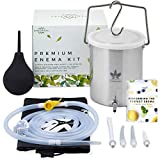 Medisential Enema Kit - Suitable for Coffee, Water and Gerson Therapy - Stainless Steel Bucket - Large for Home Use - Relaxing and Comfortable to Use - with Full Instructions Manual & Enema Bulb