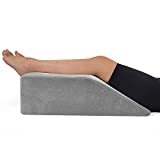 Leg Elevation Pillow with Memory Foam Top - Elevated Leg Rest Pillow for Circulation, Swelling, Knee Pain Relief - Wedge Pillow for Legs, Sleeping, Reading, Relaxing - Removable Washable Cover - 8inch