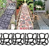 Concrete Molds and Forms, 4 Pack Reusable Pathmate Stone Moldings DIY Paving Pavement Walk Maker Irregular Stepping Stone Paver Walkways Cement Molds for Patio, Lawn & Garden, 13.8x13.8x1.4 inch