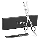 ESSOY Professional Thinning Shears Hair Cutting Teeth Scissors(6.5-Inches),Stainless Steel Haircut Scissor with Fine Adjustment Screw for Home Salon,Barber Hairdressing Scissor for Women Men Kids