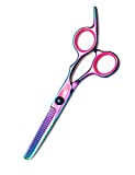 FARRAY Hair Cutting Scissors Thinning Shears，6.5 Inch Professional Stainless Steel Barber Hair Scissors，for Both Salon and Home Use (Aurora color)
