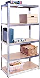 Garage Shelving Units: 71 x 35 x 18 inches | Heavy Duty Racking Shelves for Storage-1 Bay, Galvanised Steel 5 Tier (400 lbs Per Shelf), 2000 lbs Capacity | For Workshop, Shed, Office | 5 Year Warranty