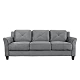 Lifestyle Solutions Collection Grayson Micro-Fabric Sofa, 80.3' x 32' x 32.68', Dark Grey