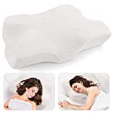 Lamberia Cervical Memory Foam Pillow, Neck Pillows for Pain Relief Sleeping, Ergonomic Orthopedic Sleeping Neck Contoured Support Pillow for Side Sleepers, Back and Stomach Sleepers