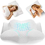 Contour Pillow for Sleeping, Cervical Pillow for Neck and Shoulder Pain Relief, Memory Foam Pillow for Side Sleepers Back Sleepers Angel, Orthopedic Pillow Ergonomic Neck Shoulder Support