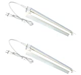 2-Pack T5 HO Grow Light - 1 Bulb Light System - Fluorescent Hydroponic Indoor Fixture Bloom Veg Daisy Chain with Bulbs (2 Foot & w/ Reflector (DL8021R 2pack), Cool White | Vegetative)